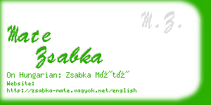 mate zsabka business card